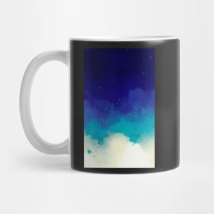 Blue watercolor starry sky background Mug